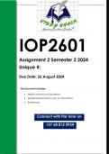 IOP2601 Assignment 2 &lpar;QUALITY ANSWERS&rpar; Semester 2 2024