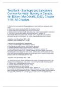 Test Bank - Stanhope and Lancasters Community Health Nursing in Canada&comma; 4th Edition &lpar;MacDonald&comma; 2022&rpar;&comma; Chapter 1-18 &vert; All Chapters