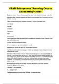 NSAR Salesperson Licensing Course Exam Study Guide 