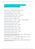 Nuclear Medicine Physics Test 1 Questions and Answers 