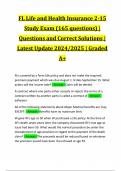 FL Life and Health Insurance 2-15 Study Exam &lpar;165 questions&rpar; &vert; Questions and Correct Solutions &vert; Latest Update 2024&sol;2025 &vert; Graded A&plus;