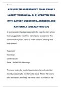 ATI HEALTH ASSESSMENT FINAL EXAM 3  LATEST VERSION &lpar;A&comma; B&comma; C&rpar; UPDATED 2024  WITH LATEST QUESTIONS&comma; ANSWERS AND  RATIONALE &lpar;GUARANTEED A&plus;&rpar; 