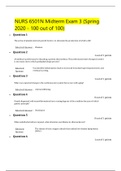 NURS 6501N Midterm Exam 3 Q&A&lpar;Spring 2020 - 100 out of 100&rpar;