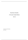 Business Studies&period; Gr&period;12 Matric Study Notes
