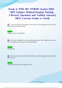 Exam 4&colon; PNR 201&sol; PNR201 &lpar;Latest 2024&sol; 2025 Update&rpar; Medical-Surgical Nursing I Review&vert; Questions and Verified Answers&vert; 100&percnt; Correct&vert; Grade A- Fortis