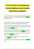 FL 2-15 Practice &vert; Questions and Correct Solutions &vert; Latest Update 2024&sol;2025 &vert; Graded A&plus;