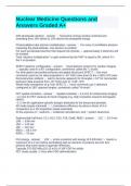 Nuclear Medicine Questions and Answers Graded A&plus;