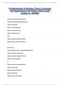 Fundamentals of Nursing Theory Concepts and Applications 4th Edition 2024-Latest Update A&plus; GRADE