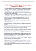 NOCTI Culinary TEST&vert; 75 questions&vert; with complete  solutions A&plus; GRADED&hellip;