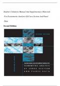 Student's Solutions Manual And Supplementary Materials For Econometric Analysis Of Cross Section And Panel Data Second Edition 2024&vert;&vert; GRADED A&plus;