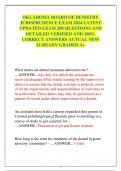 OKLAHOMA BOARD OF DENISTRY JURISPRUDENCE EXAM 2024 LATEST UPDATED EXAM 200 QUESTIONS AND DETAILED VERIFIED AND 100&percnt; CORRECT ANSWERS ACTUAL NEW ALREADY GRADED A&plus;