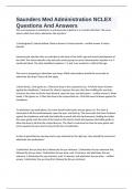 Saunders Med Administration NCLEX Questions And Answers