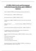 &lpar;CGDR&rpar; Child Growth and Development UPDATED Exam Questions and CORRECT  Answers