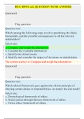 BUS 309 FLAG QUESTION WITH ANSWER / BUS309 FLAG QUESTION WITH ANSWER: GRADED A | 100% CORRECT |UNIVERSITY OF PHOENIX