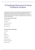 NR 509 Shadow Health Cardiology Mnemonics for Nurse Practitioner Students