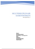 Beroepsproduct 1 Multidisciplinair samenwerken 