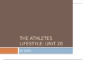 Unit 28: Assignment 3 Athletes lifestyle
