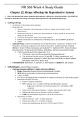 NR 566 Week 6 Study Guide Chapter 22&colon; Drugs Affecting the Reproductive System