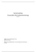 Samenvatting Financiele Informatievoorziening Hogeschool Utrecht Technische Bedrijfskunde