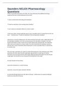 Saunders NCLEX Pharmacology Questions 2024&sol;2025
