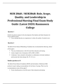 NUR 2868 &sol; NUR2868&colon; Role&comma; Scope&comma; Quality&comma; and Leadership in Professional Nursing Final Exam Study Guide &lpar;Latest 2020&rpar; Rasmussen College