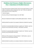 Abolition And Women-s Rights Movements&comma; Part 1 Questions & Detailed Answers