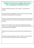 Abolition And Women-s Rights Movements&comma; Part 2 Questions & Detailed Answers