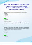 HESI PNR 203&sol; PNR203 &lpar;Latest 2024&sol; 2025 Update&rpar; Maternal-Newborn Nursing &vert; Questions and Verified Answers&vert; 100&percnt; Correct&vert; Grade A- Fortis
