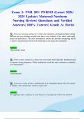 Exam 3&colon; PNR 203&sol; PNR203 &lpar;Latest 2024&sol; 2025 Update&rpar; Maternal-Newborn Nursing Review&vert; Questions and Verified Answers&vert; 100&percnt; Correct&vert; Grade A- Fortis