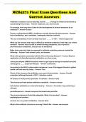 MCB4271 Final Exam Questions And Correct Answers 
