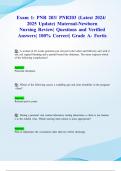 Exam 1&colon; PNR 203&sol; PNR203 &lpar;Latest 2024&sol; 2025 Update&rpar; Maternal-Newborn Nursing Review&vert; Questions and Verified Answers&vert; 100&percnt; Correct&vert; Grade A- Fortis