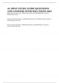 AC-HPAT STUDY GUIDE QUESTIONS AND ANSWERS WITH SOLUTIONS 2024