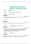 NRNP 6541 /NURS6541  MIDTERM / WEEK 6 GRADED A+|LATEST|100 QUESTIONS AND ANSWERS  