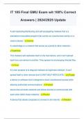 IT 105 Final GMU Exam wit 100&percnt; Correct Answers &vert; 2024&sol;2025 Update
