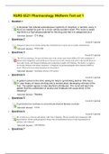 NURS 6521 Pharmacology Midterm Test set 1, complete questions and answers (latest spring 2020/2021).