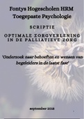 Scriptie optimaliseren palliatieve zorg Stichting X Fontys Toegepaste Psychologie