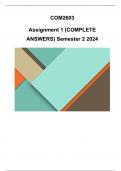 COM2603 Assignment 1 &lpar;COMPLETE ANSWERS&rpar; Semester 2 2024 Course Intercultural Development and Health Communication &lpar;COM2603&rpar; Institution University Of South Africa Book Intercultural Health Communication
