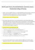 MATH 225N Week 5 Normal Distribution Questions (2020) | MATH225N Module 5 Normal Distribution Questions (2020) – Chamberlain College of Nursing – Chamberlain College of Nursing( A Grade)