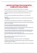 GRADE 1 WATER DISTRIBUTION STUDY QUESTIONS WITH COMPLETE SOLUTIONS