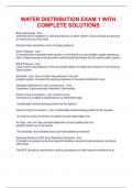 GRADE 1 WATER DISTRIBUTION STUDY QUESTIONS WITH COMPLETE SOLUTIONS