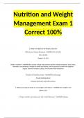 Nutrition and Weight Management Exam 1 Correct 100&percnt;