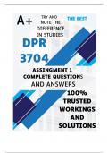 DPR3704 Assignment 1 &lpar;COMPLETE ANSWERS&rpar; Semester 2 2024 - DUE 30 August 2024