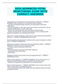 2024 ADVANCED FETAL MONITORING EXAM WITH CORRECT ANSWERS