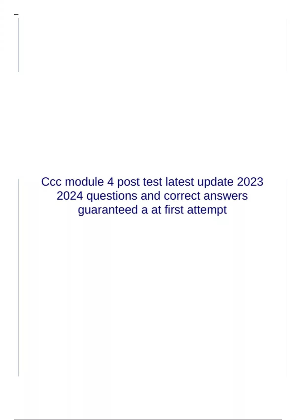Ccc module 4 post test latest update questions and correct answers ...