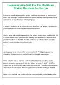 Communication Skill For The Healthcare Devices Questions For Success