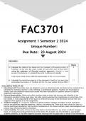 FAC3701 Assignment 1 &lpar;ANSWERS&rpar; Semester 2 2024 - DISTINCTION GUARANTEED