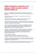 AQSA Certification Questions and answers &vert; With complete solution 2024&sol;25 RATED A&plus;