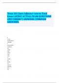 Texas All-Lines Adjuster course Final Exam LATEST ACTUAL EXAM QUESTIONS AND CORRECT