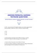 AWHONN PERINATAL NURSING TESTBANK QUESTIONS &vert;ACCURATE ANSWERS &vert;20242025