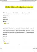 MS Class D License Test &lpar;2024 &sol; 2025&rpar; Actual Questions with Verified Answers&comma; 100&percnt; Guarantee Pass